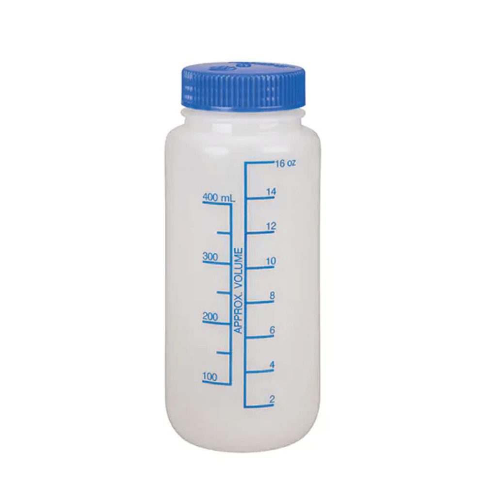 ขวดน้ำทรงกลมปากกว้าง NALGENE รุ่น IHDPE ขนาด 16 ออนซ์  พร้อมโลโก้ NALGENE ฝาสีฟ้า