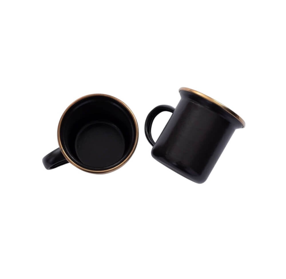 แก้วเคลือบอีนาเมล Barebones ไซส์ Espresso สีชาโคล