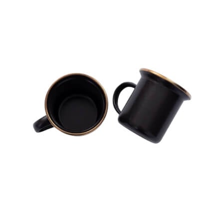 แก้วเคลือบอีนาเมล Barebones ไซส์ Espresso สีชาโคล_0