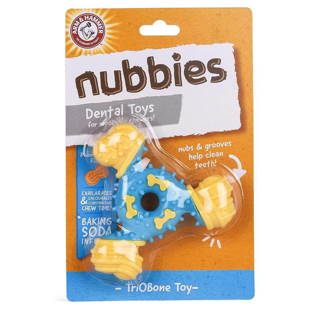 ของเล่นสุนัข ARM AND HAMMER NUBBIES TRIO BONE รสพีนัทบัตเตอร์ ขนาด 12X12ซม._0
