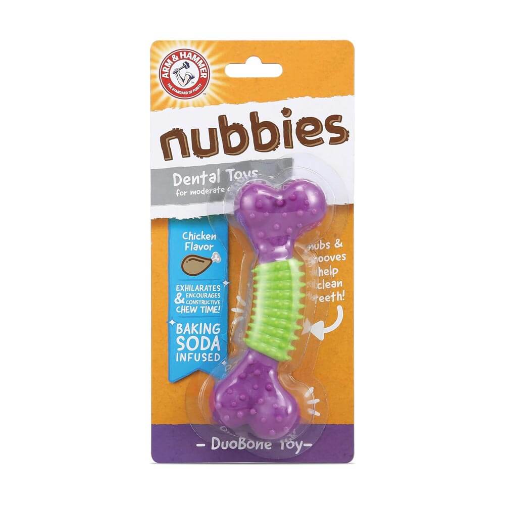 ของเล่นสุนัข ARM AND HAMMER NUBBIES DUO BONE ช่วยขัดฟัน รสไก่ ขนาด 5X14 ซม.