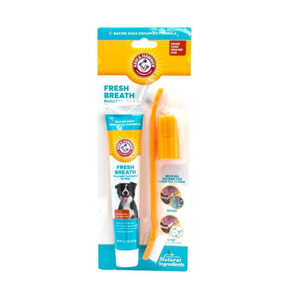 ชุดยาสีฟันสำหรับสุนัข ARM AND HAMMER FB สูตรลดกลิ่นปาก รสไก่มินต์ ขนาด 2.5OZ_0
