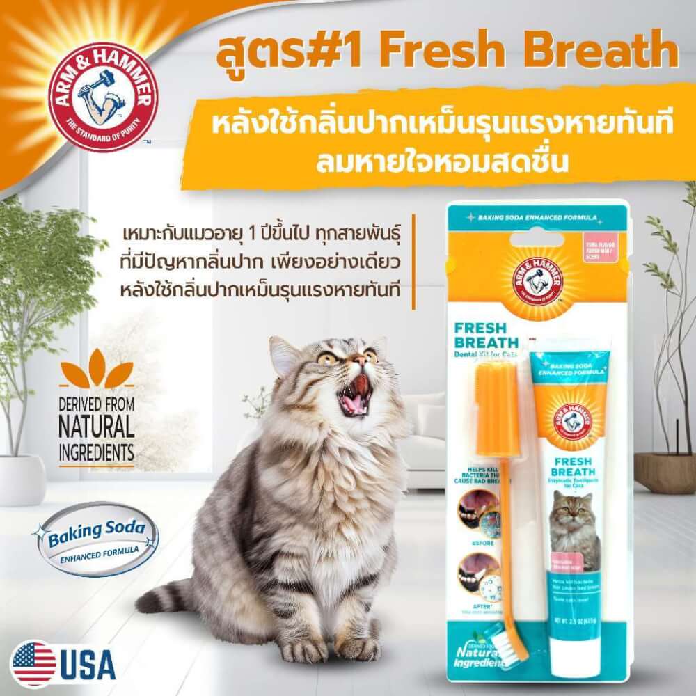 ชุดยาสีฟันสำหรับแมว Arm and Hammer cpc รสทูน่า ขนาด 67.5 กรัม
