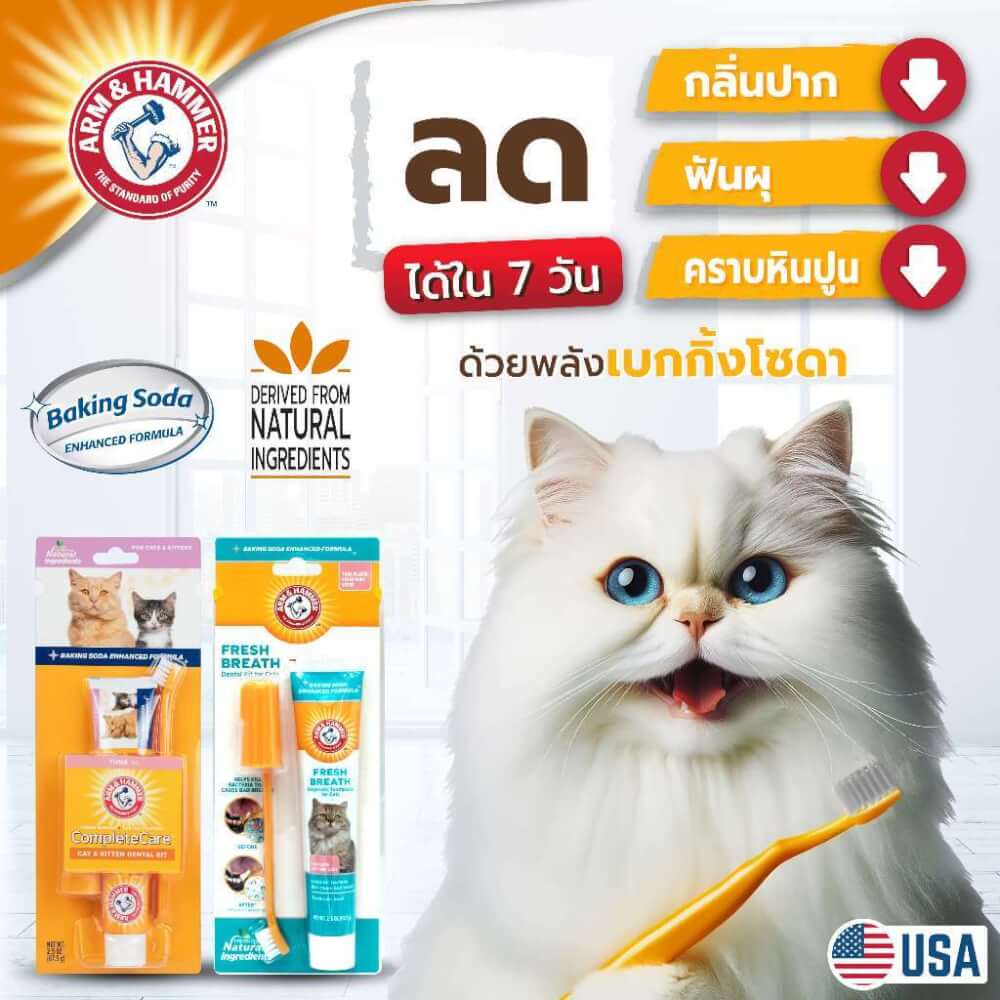 ชุดยาสีฟันสำหรับแมว Arm and Hammer cpc รสทูน่า ขนาด 67.5 กรัม