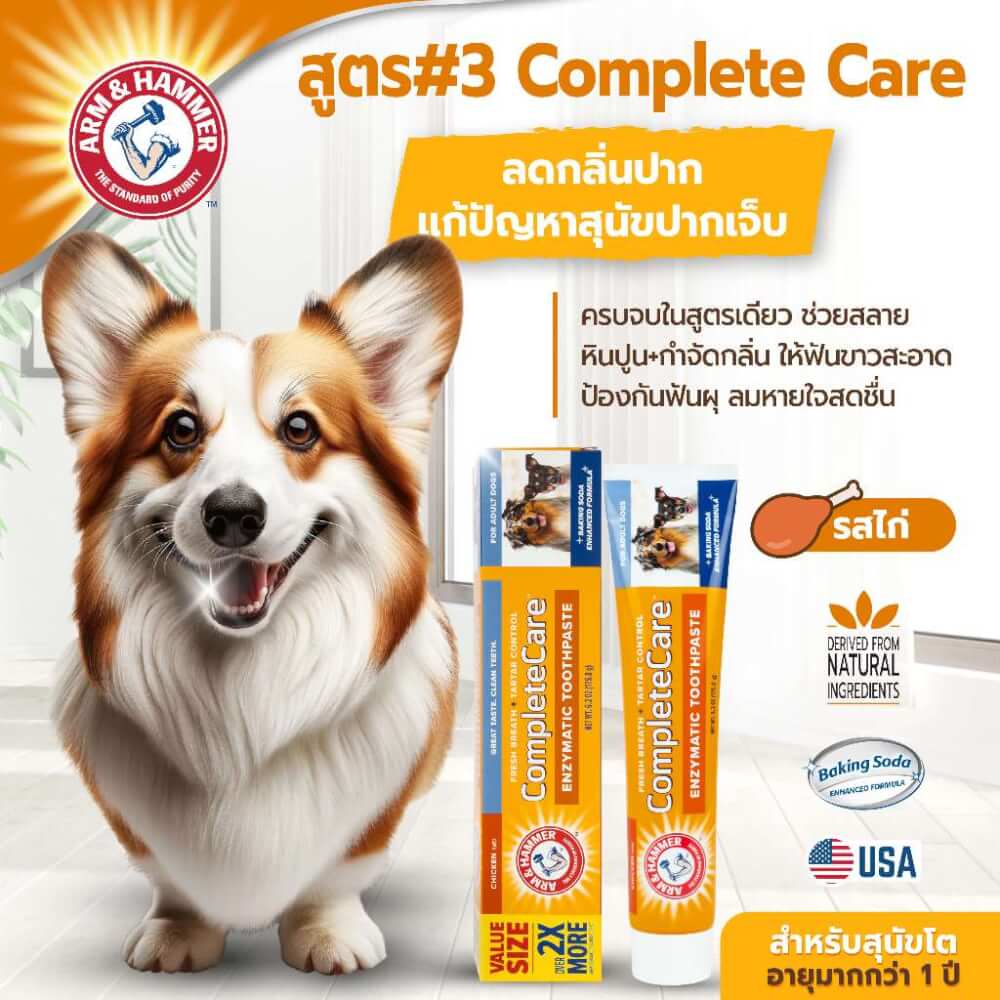 ยาสีฟันสำหรับสุนัข ARM AND HAMMER รสไก่ ไซส์จัมโบ้ ขนาด 175.8 กรัม (ไม่มีแปรง)_9