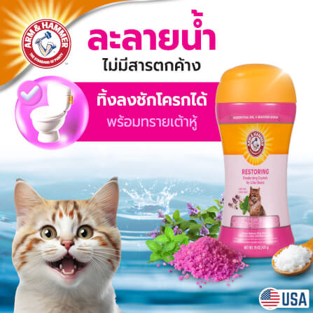 เม็ดดับกลิ่นทรายแมว Arm and Hammer สูตรลดความเครียด กลิ่นคลารี่เสจ มินต์ 425 กรัม_3