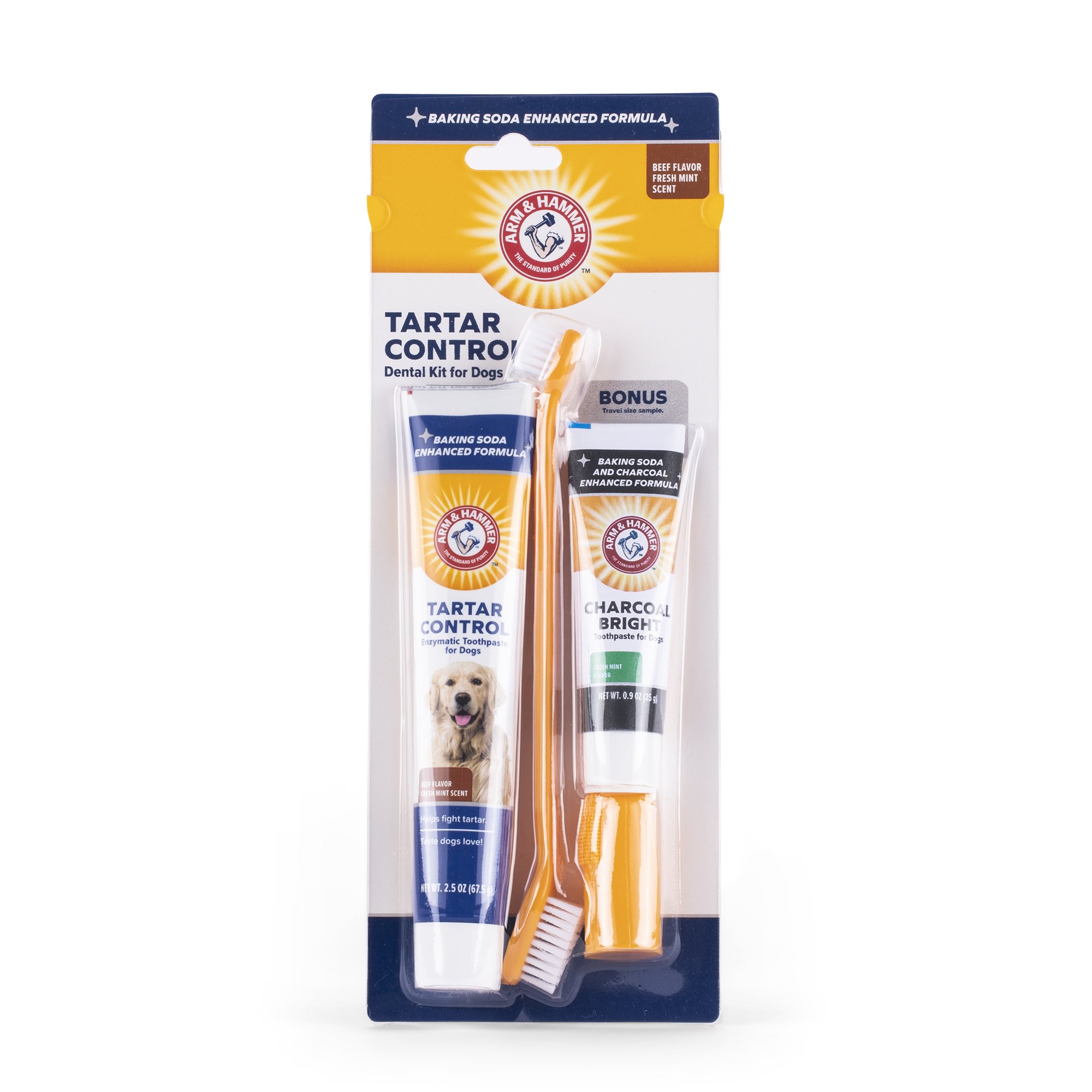 ชุดยาสีฟันสำหรับสุนัข ARM AND HAMMER TTC รสเนื้อ + รสชาร์โคล 67.5 G_0