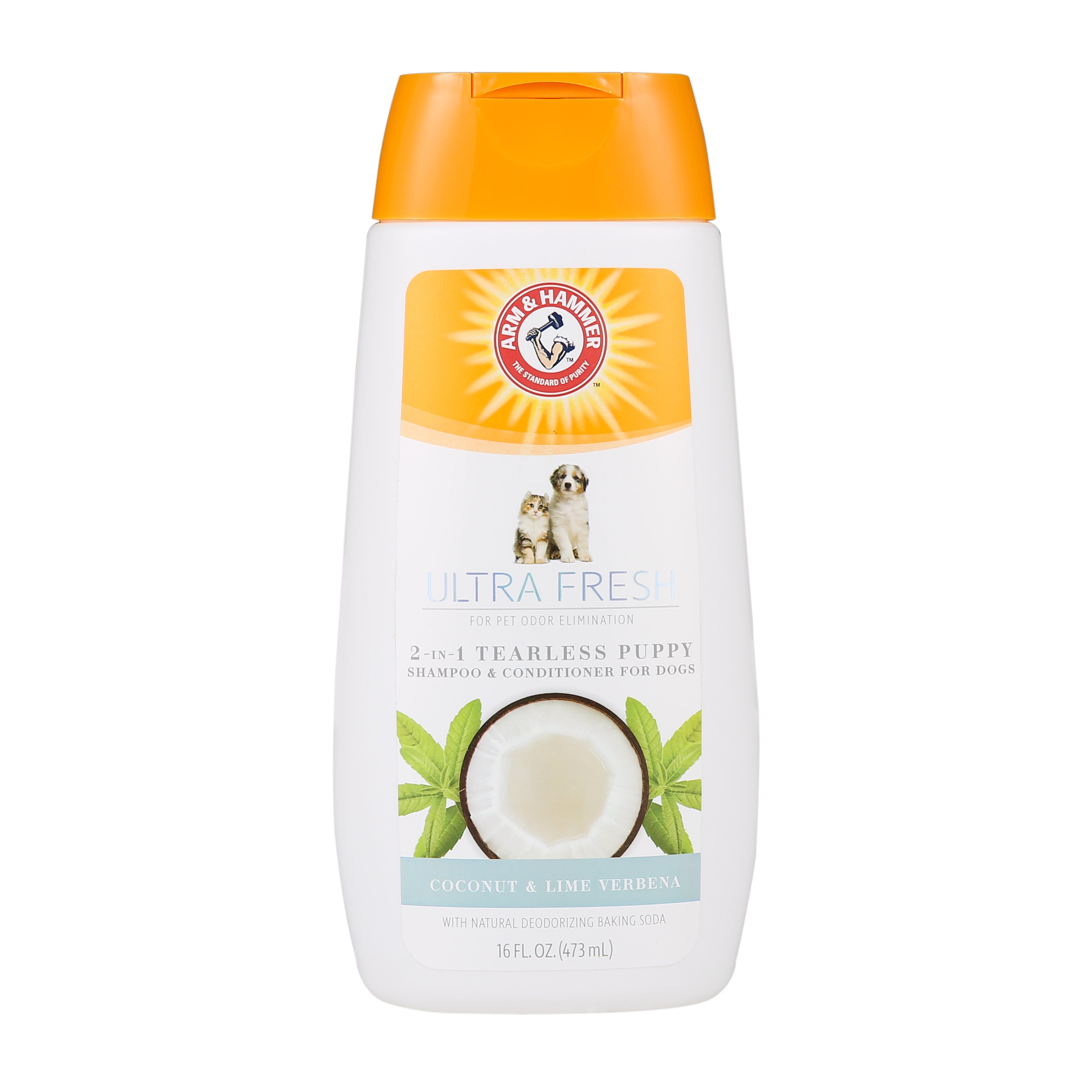 แชมพูลูกสุนัข ARM AND HAMMER ULTRA FRESH 2 IN 1 DETANGLING สูตรผสมครีมนวด กลิ่นมะพร้าว ไลม์ และดอกเวอร์บีนา 473 มล._1