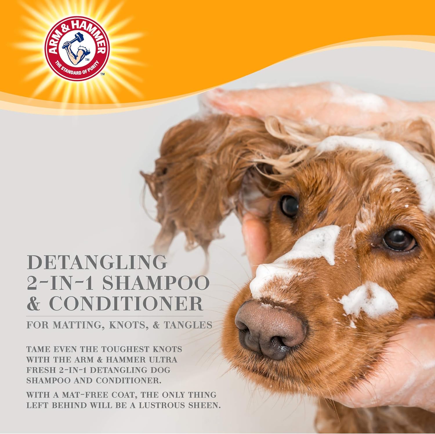 แชมพูสุนัข ARM AND HAMMER ULTRA FRESH 2 IN 1 DETANGLING สูตรผสมครีมนวด กลิ่นพริคลีย์ & แพร์ 473 มล._4