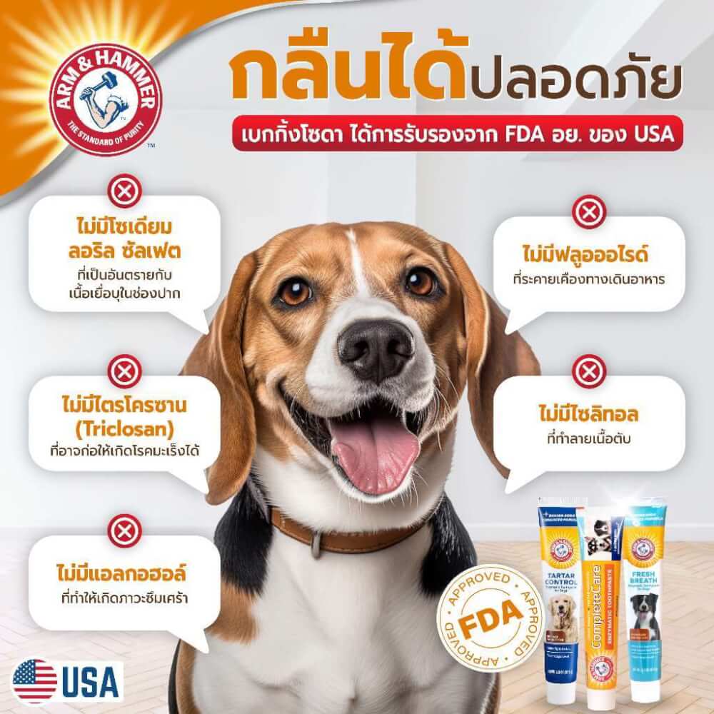ยาสีฟันสำหรับสุนัข Arm and Hammer FB รสไก่มินต์ ขนาด 67.5 กรัม (ไม่มีแปรง)