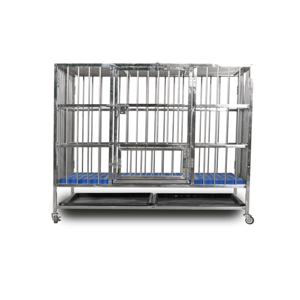 กรงสุนัขสแตนเลส 202 Pawradise รุ่นท่อกลม Size L (พับได้) ขนาด : 108 x 70 x 97 cm.