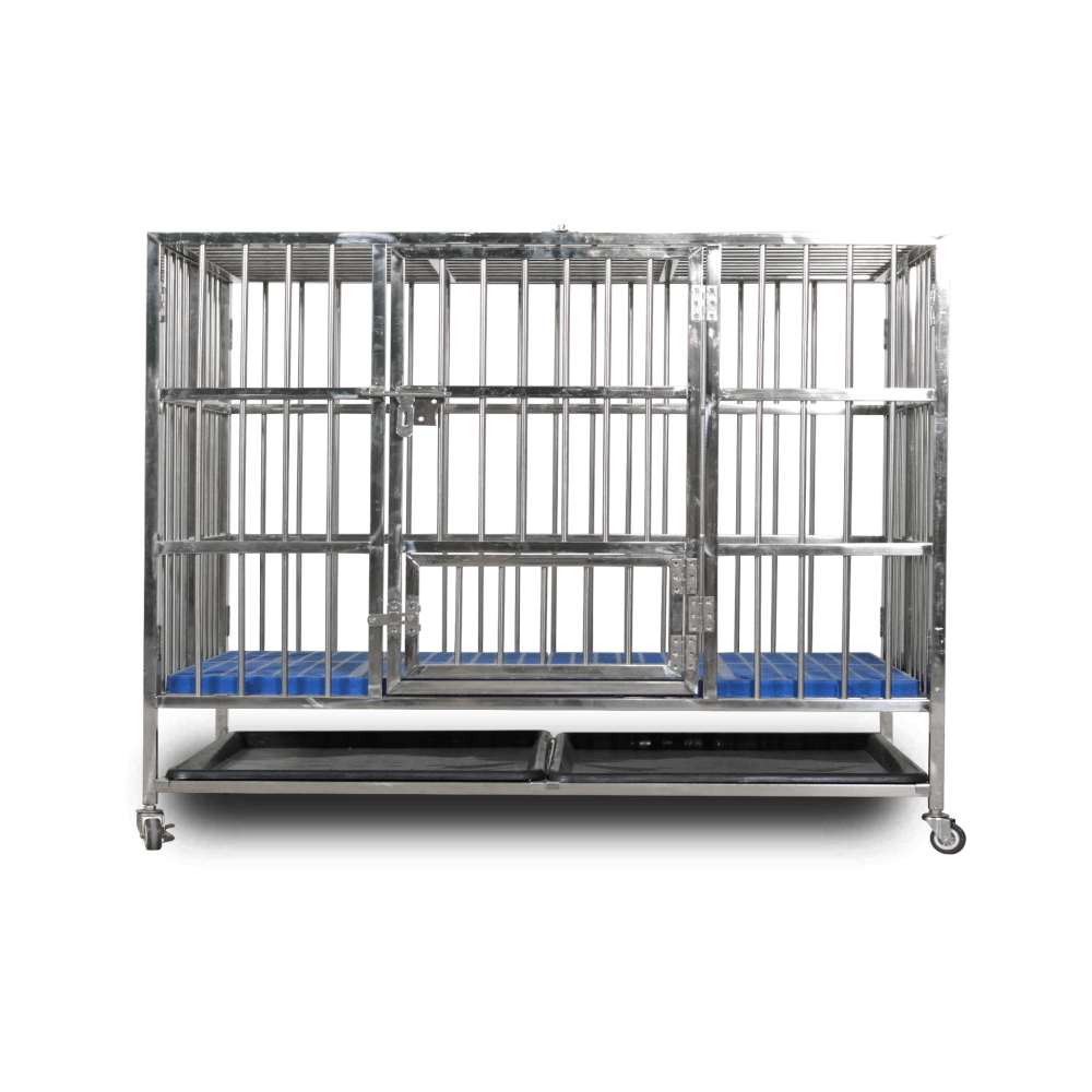 กรงสุนัขสแตนเลส 202 Pawradise รุ่นท่อกลม Size XL Plus (พับได้) ขนาด : 125 x 94 x 107 cm.
