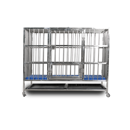 กรงสุนัขสแตนเลส 202 Pawradise รุ่นท่อกลม Size L (พับได้) ขนาด : 108 x 70 x 97 cm._1