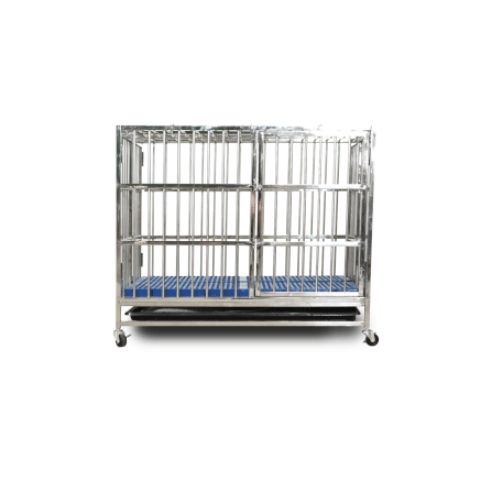 กรงสุนัขสแตนเลส 304 Pawradise รุ่นท่อกลม Size M ขนาด : 95 x 64 x 82 cm._1