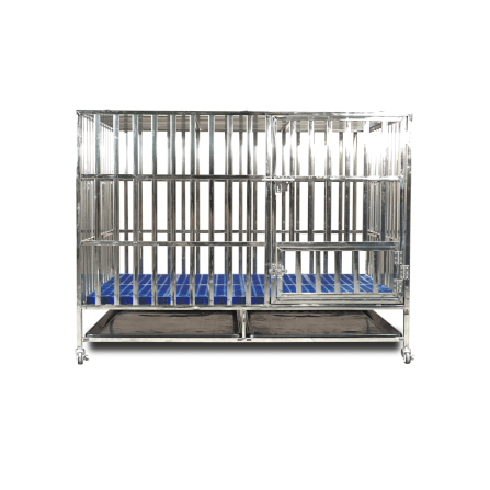 กรงสุนัขสแตนเลส 202 Pawradise รุ่นท่อเหลี่ยม(พับได้) Size XL Plus ขนาด : 125 x 94 x 106 cm._1