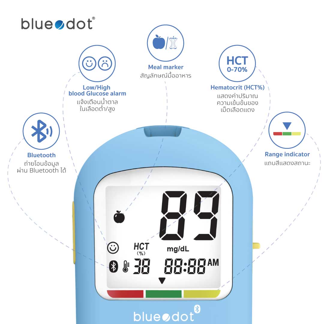 เครื่องวัดน้ำตาลเชื่อมบลูทูธ Bluedot รุ่น B-GM161 BT_2