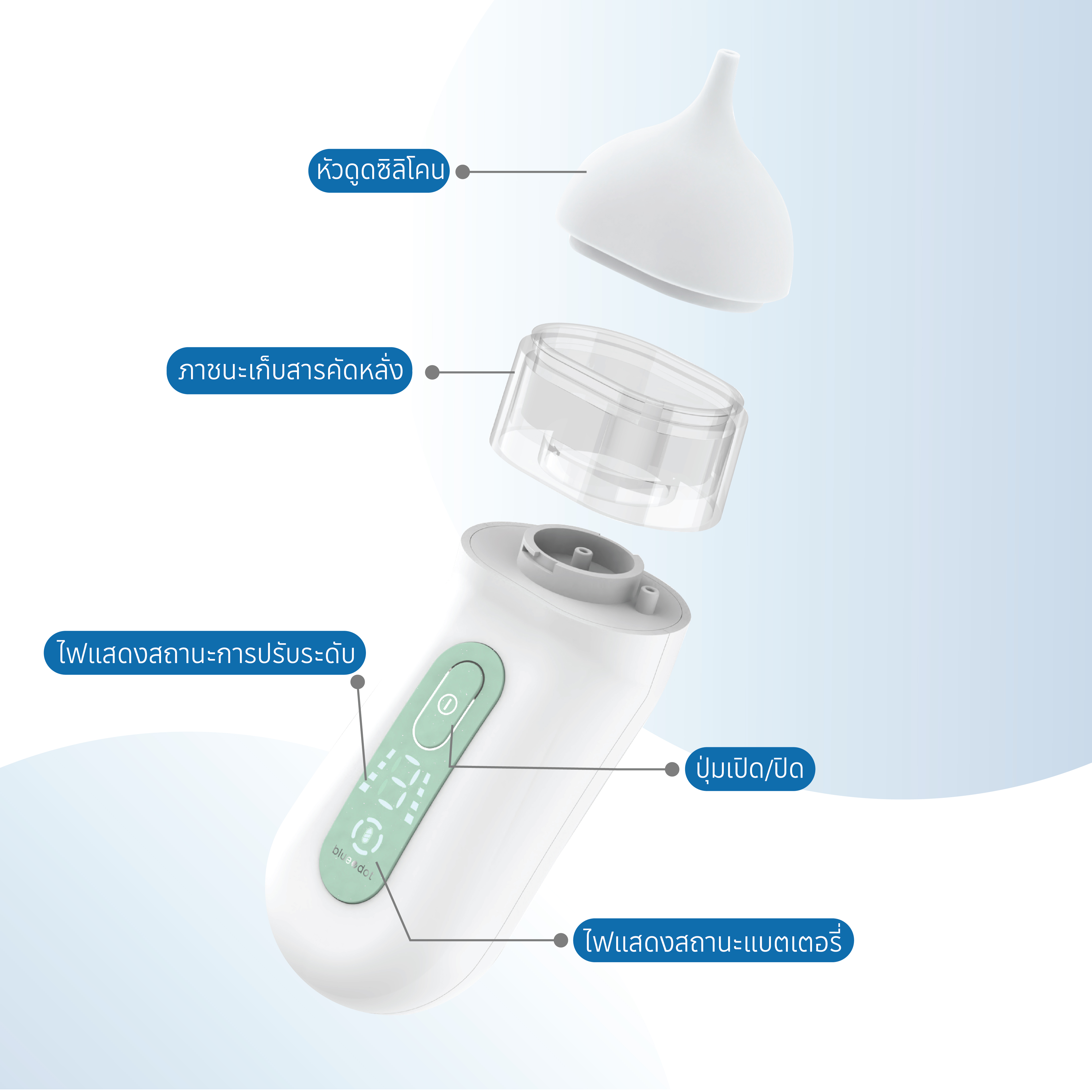 ที่ดูดน้ำมูกเด็ก เครื่องดูดน้ำมูกอัตโนมัติ Bluedot รุ่น B-NA271 [ รับประกัน 2 ปี ]_5