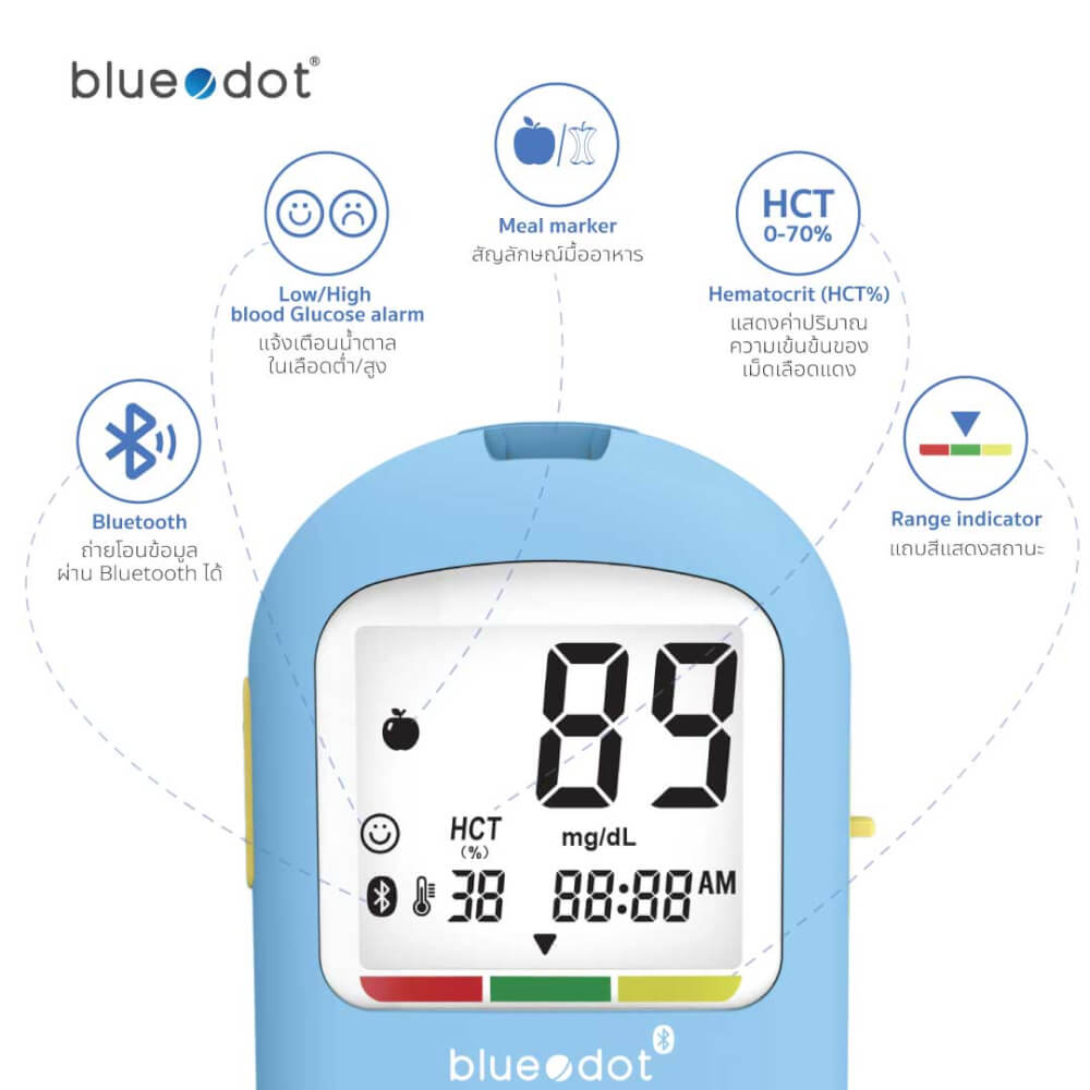 เครื่องวัดน้ำตาลเชื่อมบลูทูธ Bluedot รุ่น B-GM161 BT