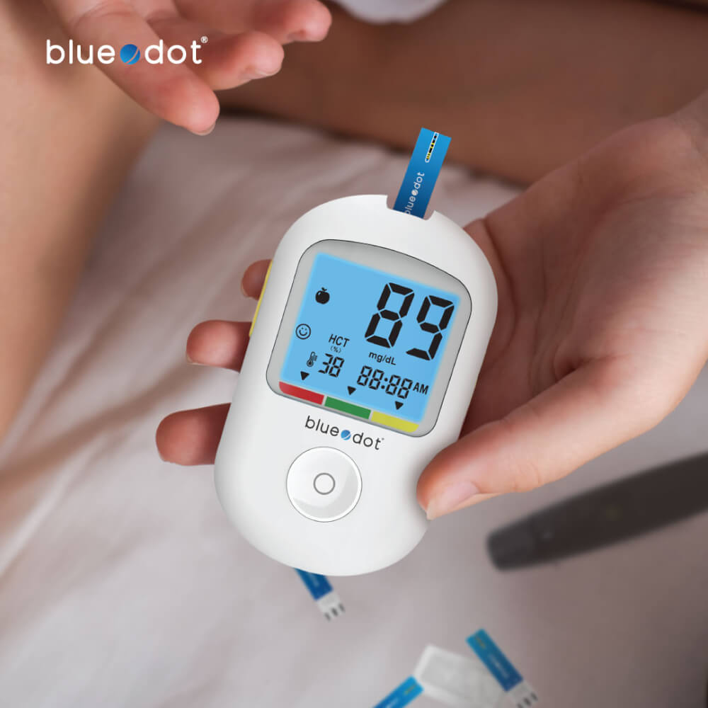 แผ่นตรวจน้ำตาล แถบตรวจน้ำตาล 25 ชิ้น Bluedot Test strip