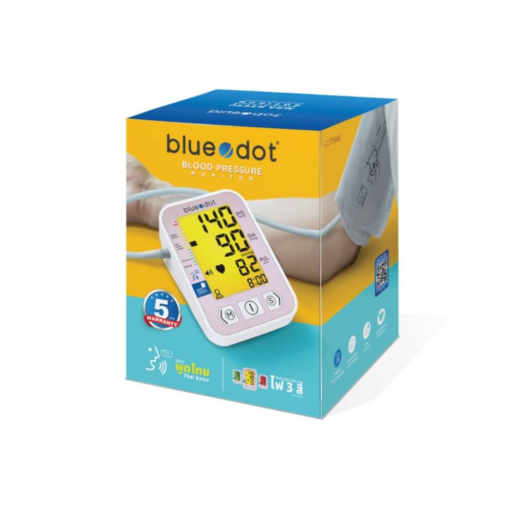 เครื่องวัดความดัน Bluedot รุ่น B-BM03 Pro light มีเสียง พูดไทยได้ หน้าจอเปลี่ยนได้สามสี