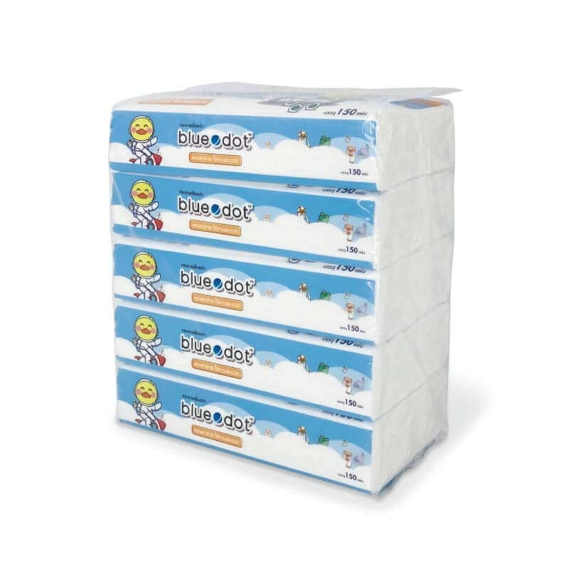 กระดาษเช็ดหน้า Bluedot B-TS061 (5 ห่อ ยกแพ็ค) 