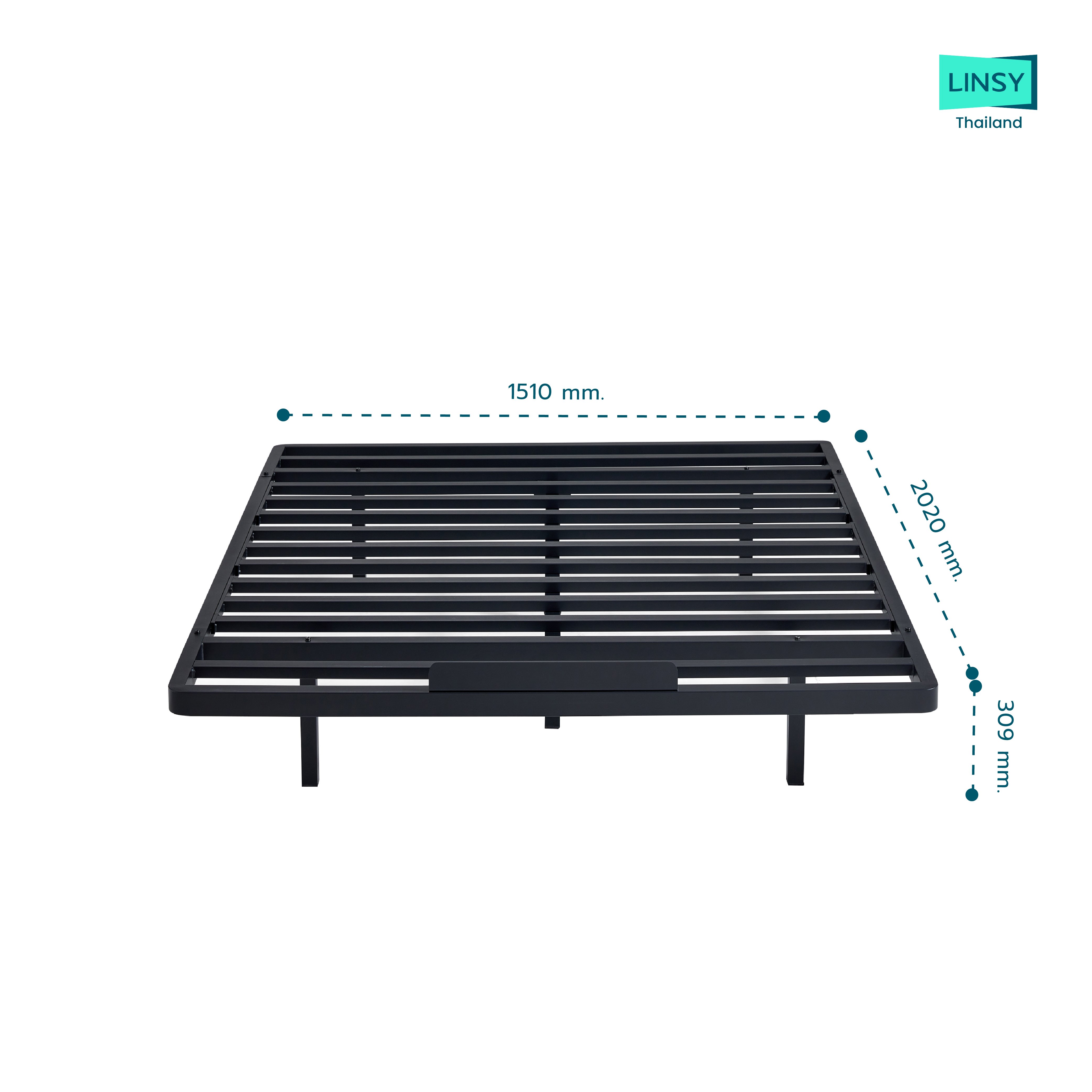 เตียงโครงเหล็กสีดำ 5 ฟุต LINSY รุ่น LS968A4-A BLACK_3