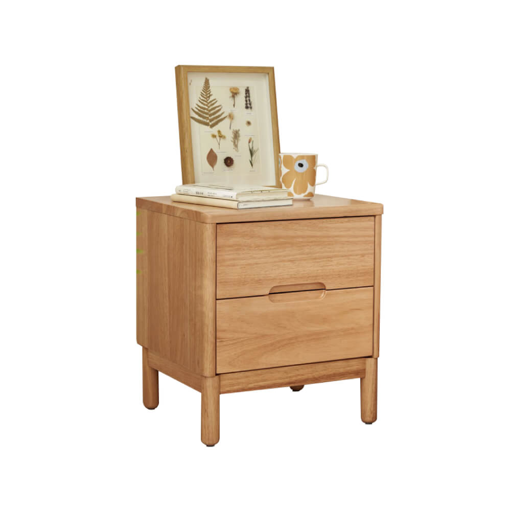 โต๊ะข้างเตียง ไม้ยางพารา LINALI รุ่น PK2B-A Light wood