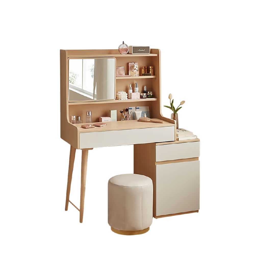 ชุดโต๊ะเครื่องแป้ง LINALI รุ่น OV2C-C1 Log wood