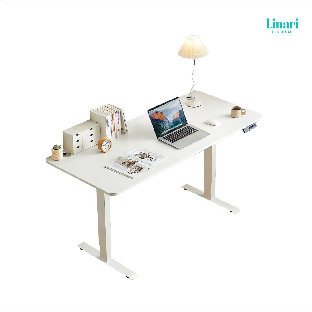 โต๊ะทำงานปรับระดับอัตโนมัติ Linari รุ่น BG047 ขนาด 1.2 ม. สีขาว_1