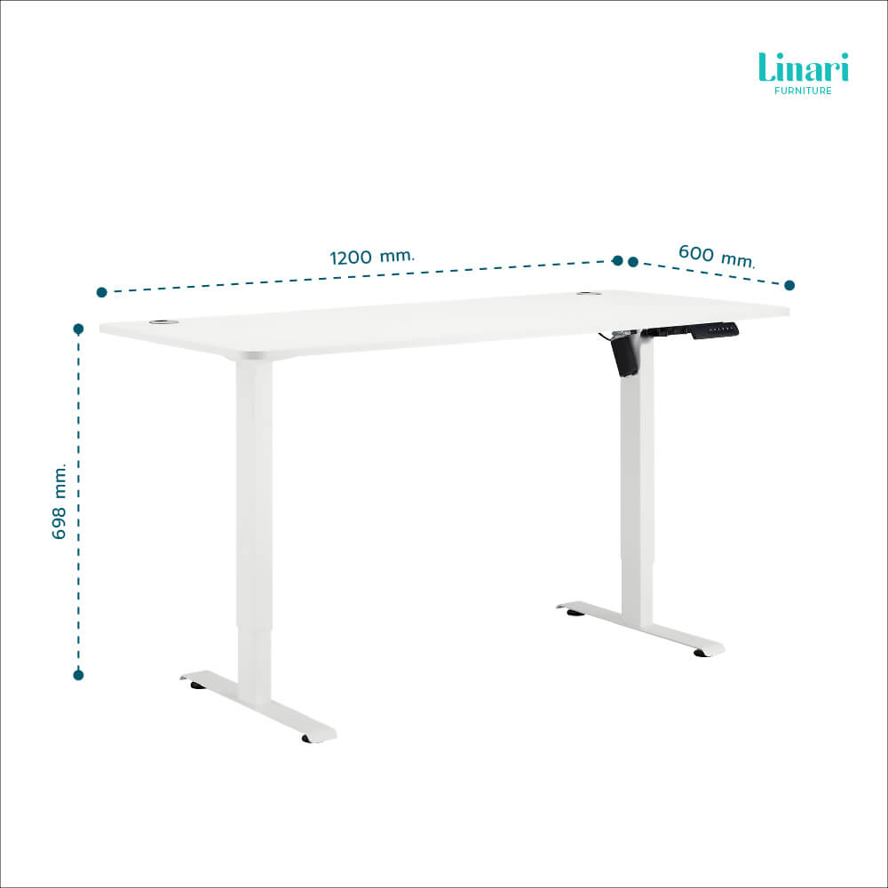 โต๊ะทำงานปรับระดับอัตโนมัติ Linari รุ่น BG047 ขนาด 1.2 ม. สีขาว_4