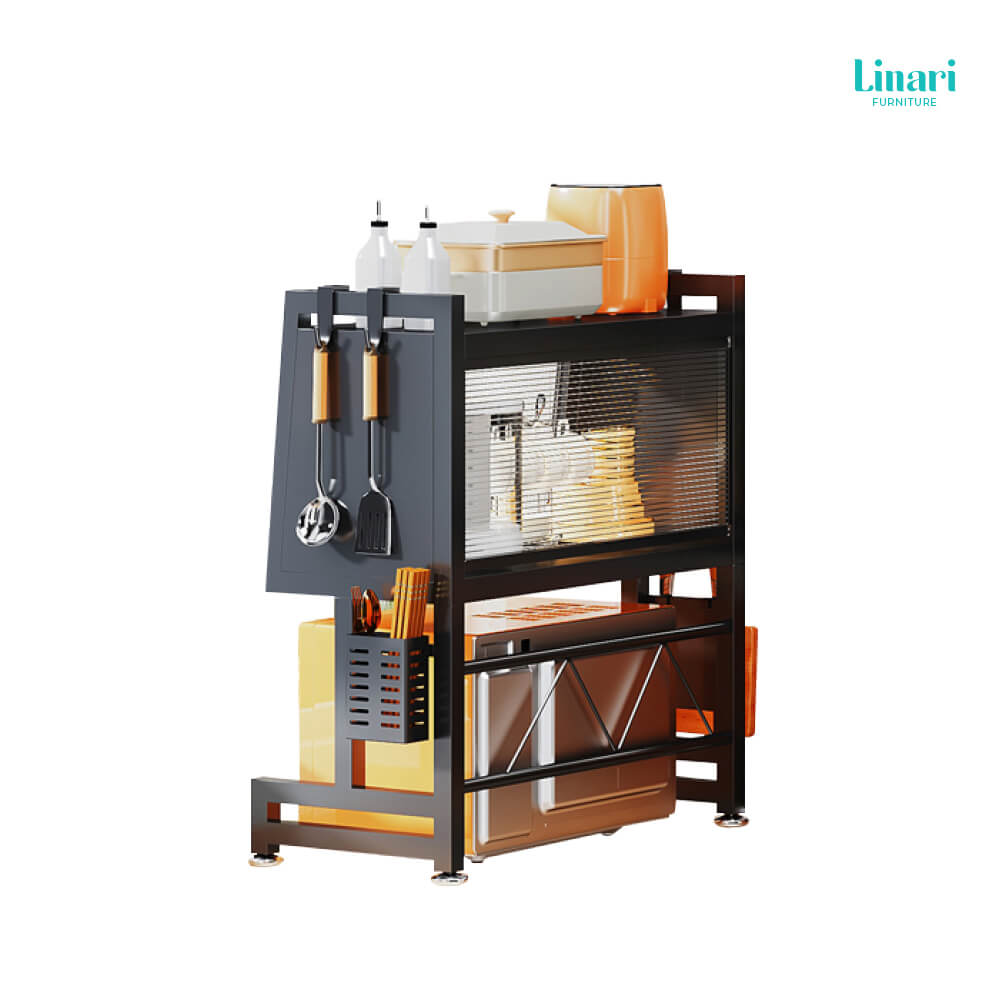 ที่วางไมโครเวฟ โครงเหล็กคาร์บอน LINALI  รุ่น LS761G2-A ขนาด 55 ซม._4