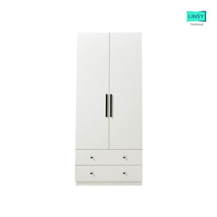 ตู้เสื้อผ้าไม้ 2 บานประตู สไตล์มินิมอล LINARI รุ่น MI1G-A WHITE_1