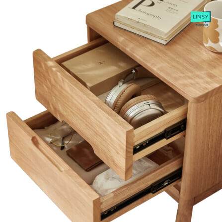 โต๊ะข้างเตียง ไม้ยางพารา LINALI รุ่น PK2B-A Light wood_2