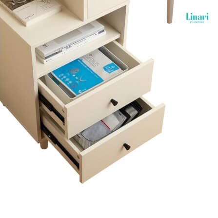 ชุดโต๊ะเครื่องแป้งพร้อมเก้าอี้ โต๊ะแต่งหน้าพร้อมกระจกบานเลื่อน  Linari รุ่น MI1C-A_2