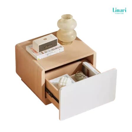 โต๊ะข้างเตียง ไม้เคลือบเมลามีน LINALI รุ่น UV1B-B light wood_2