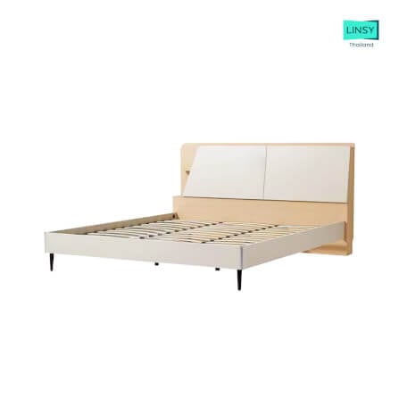 เตียงนอน เตียงไม้ปาร์ติเคิล เคลือบเมลามีน LINALI  รุ่น OV2A-A light wood_3
