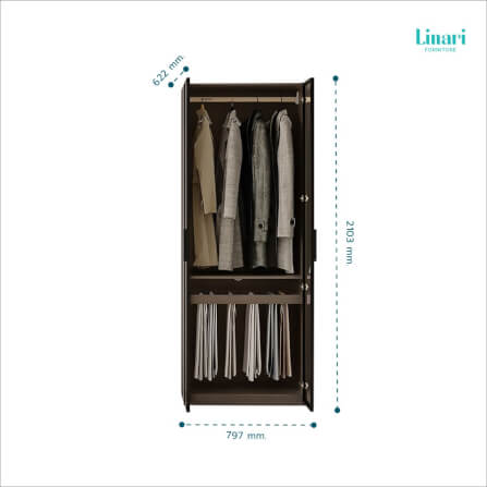 ตู้เสื้อผ้า Linari รุ่น UK2D-A ขนาด 2.1 m. สีดำ_3