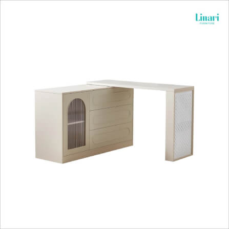 โต๊ะเครื่องแป้ง Linari รุ่น NU1C-A ขนาด 2.2 ม สีขาว_3