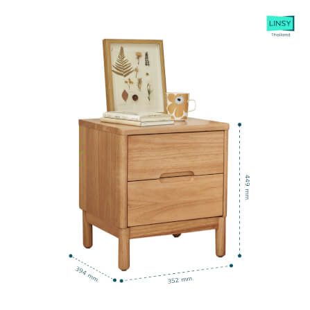 โต๊ะข้างเตียง ไม้ยางพารา LINALI รุ่น PK2B-A Light wood_4