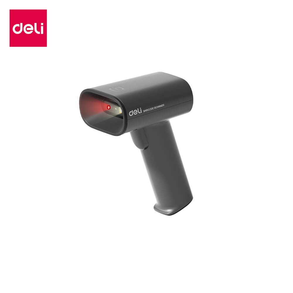 เครื่องสแกนบาร์โค้ด 2-IN-1 DELI ES228-GR-01 USB และ WIRELESS สีเทา_0