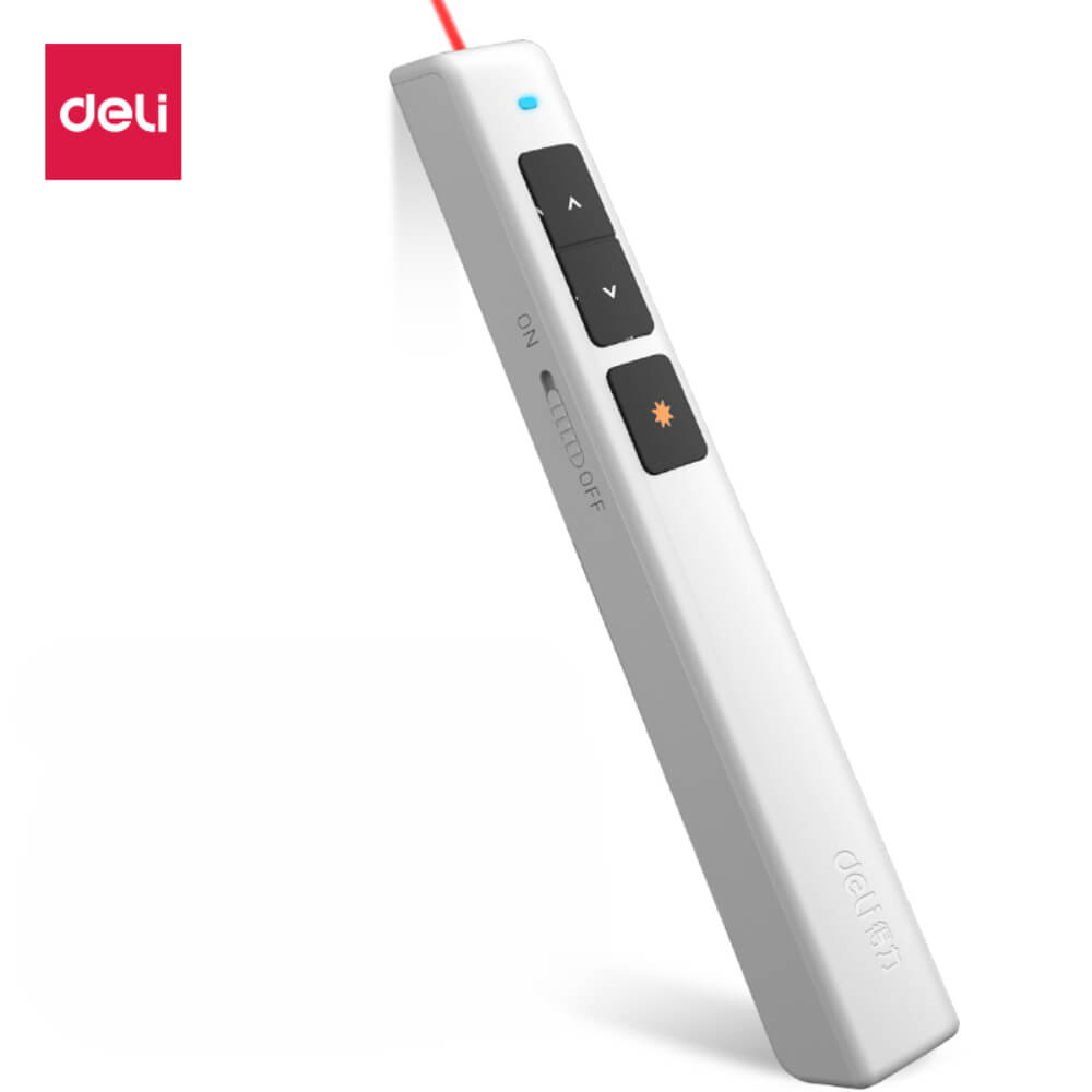 เลเซอร์พอยเตอร์ DELI 2802-WH-01  สีขาว แสงเลเซอร์สีแดง_0
