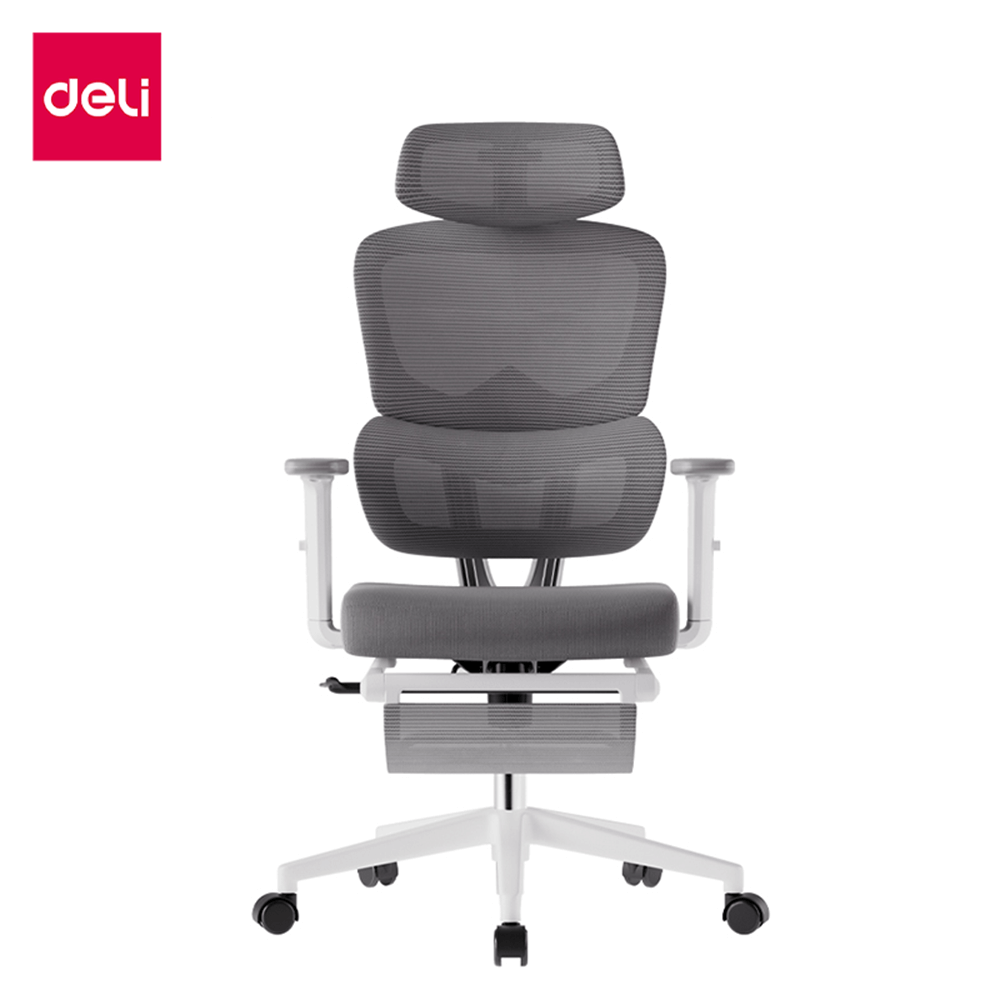 เก้าอี้สุขภาพ DELI E4981-WH-01 รองเอว-พักขา สีเทา