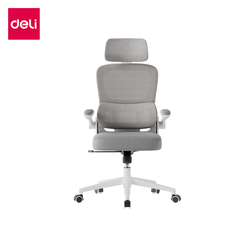 เก้าอี้สุขภาพ DELI E4983-WH-01 ปรับเอนได้ สีเทา