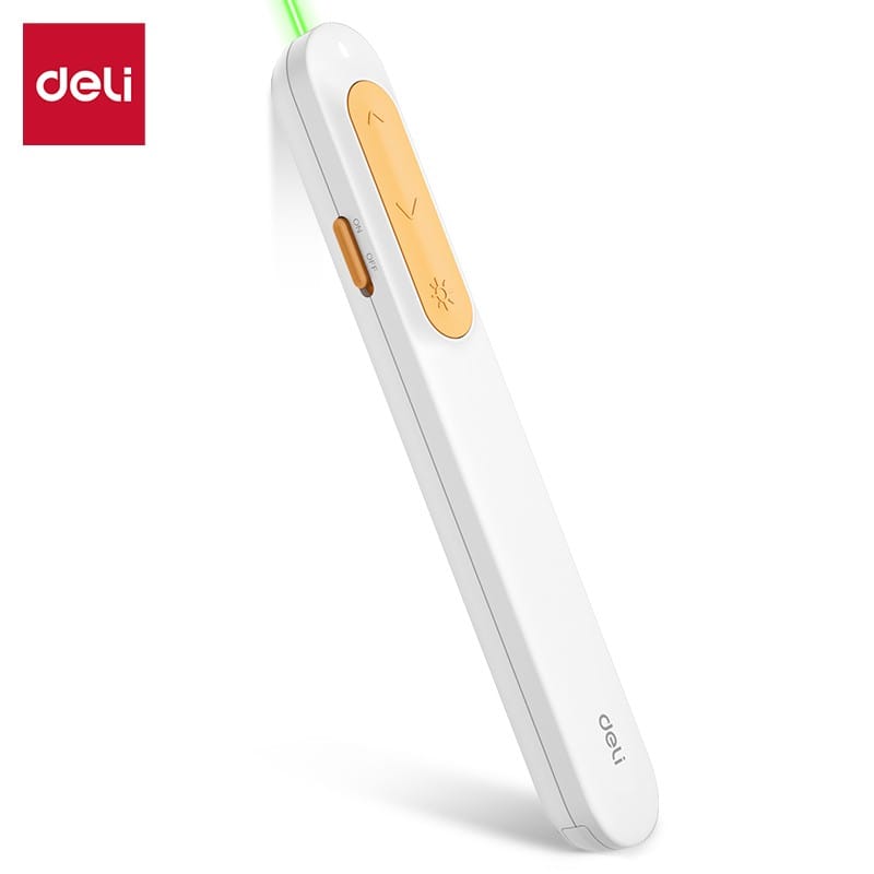 เลเซอร์พอยเตอร์ DELI ES002-G-WH-01 2.4GHZPRO 100เมตร แสงเขียว สีขาว