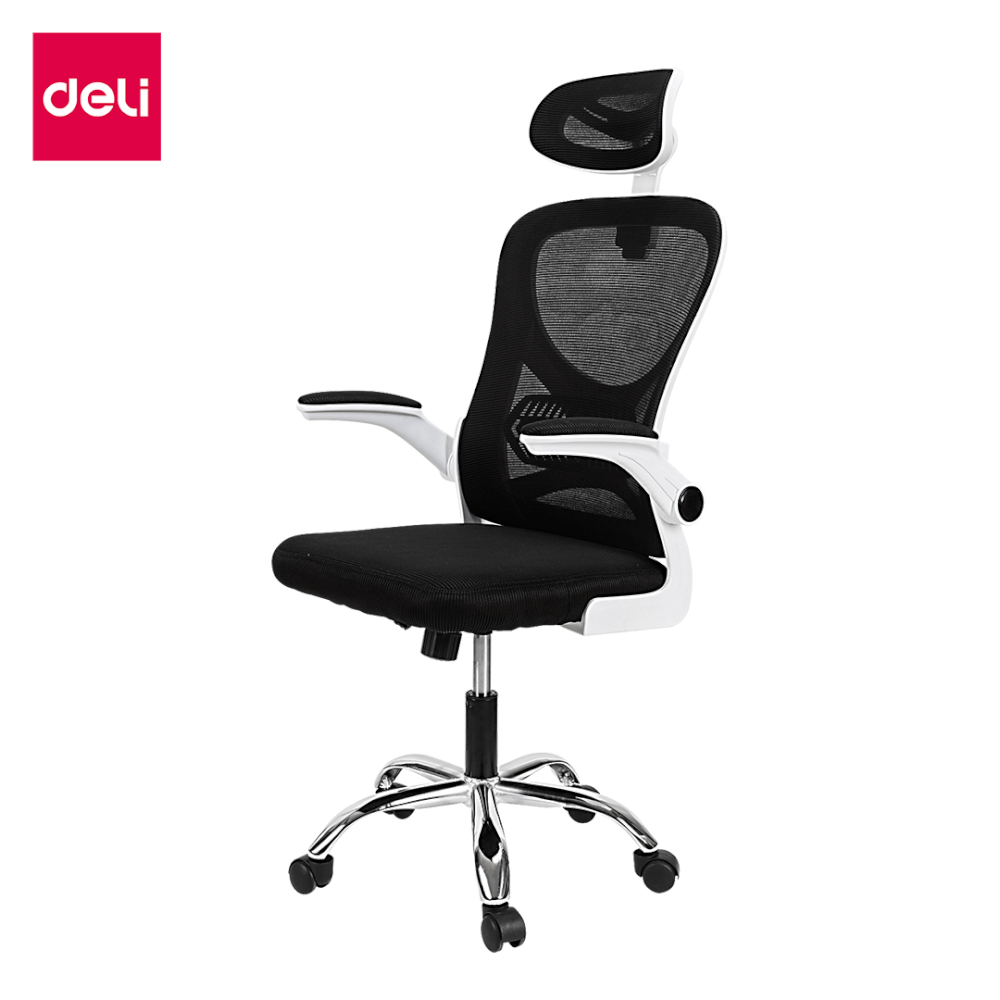 เก้าอี้ทำงาน DELI E4930-BK-01 ปรับสูงได้ 10CM สีดำขาว