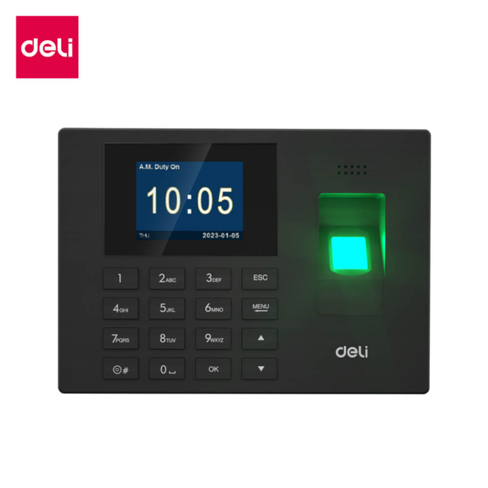 เครื่องลงเวลา DELI ES151-BK-01 สแกนนิ้ว สีดำ