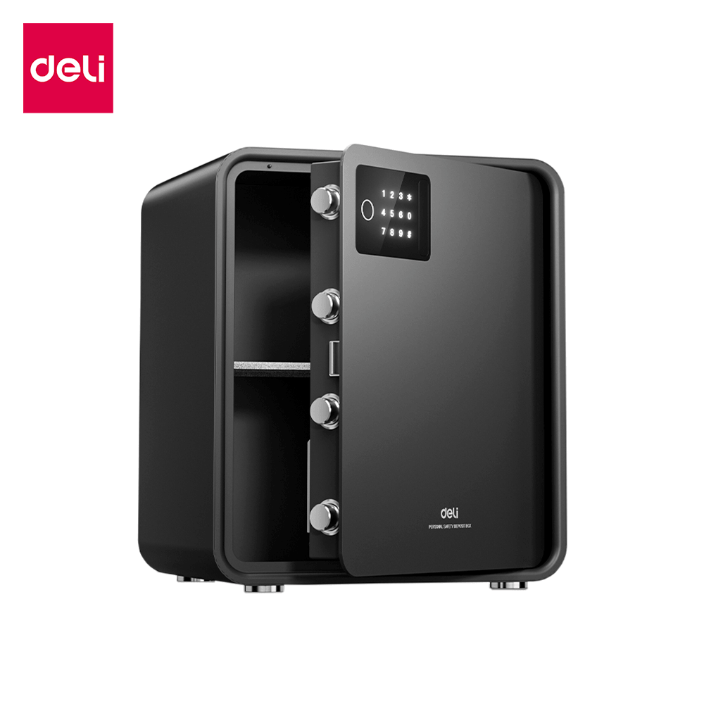 ตู้เซฟนิรภัย 14.5กก. DELI AE888-N-BK-01 ปลดล็อคด้วยรหัส 32X38X45ซม.  สีดำ