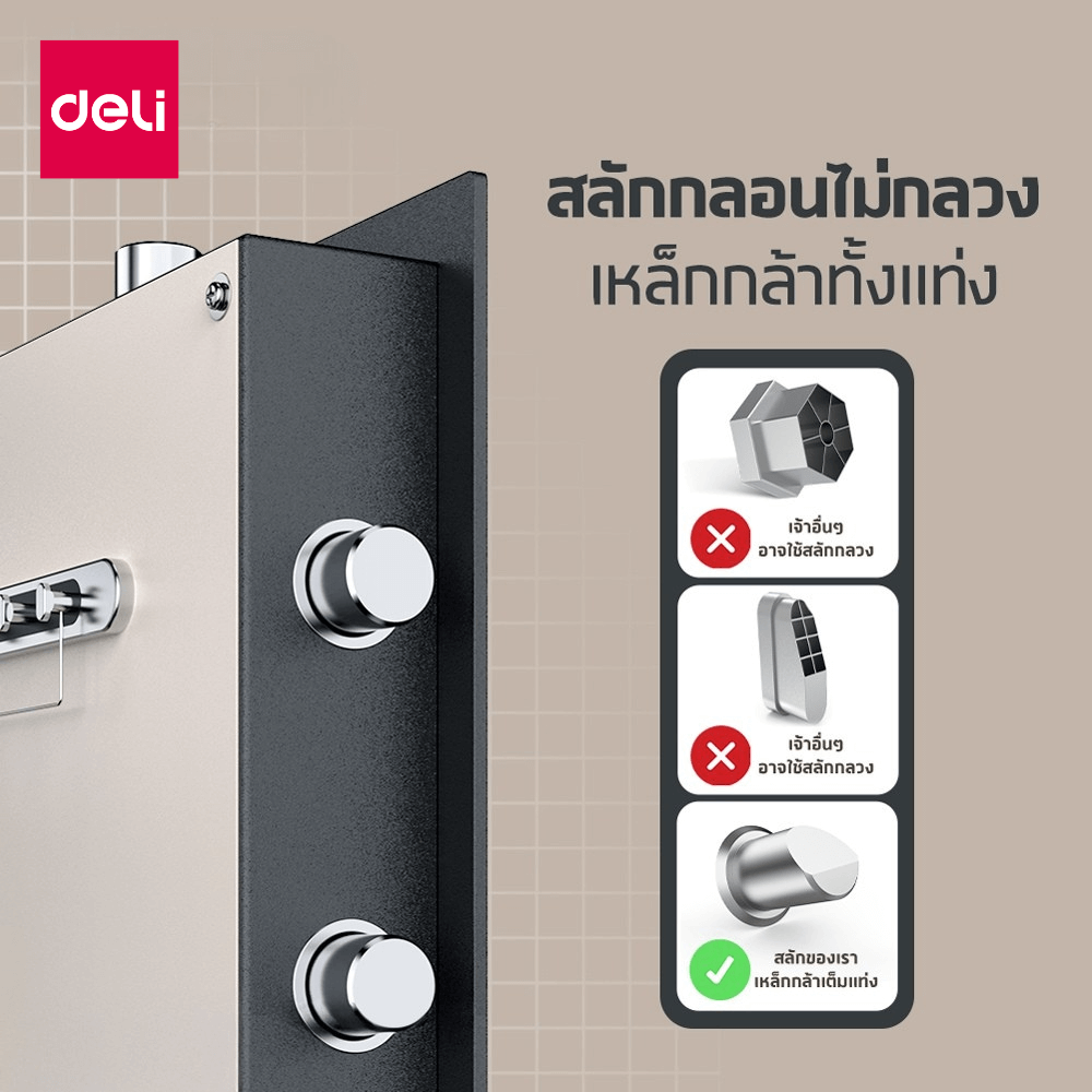 ตู้เซฟนิรภัย DELI ET553-BK-01 ขนาด 42X48X80 ซม 40กก สีดำ