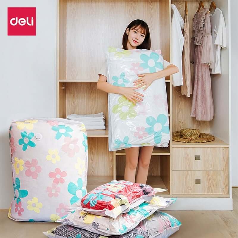 ถุงสูญญากาศ DELI VS584-MC-01 60X40 ซม. ลายดอกไม้