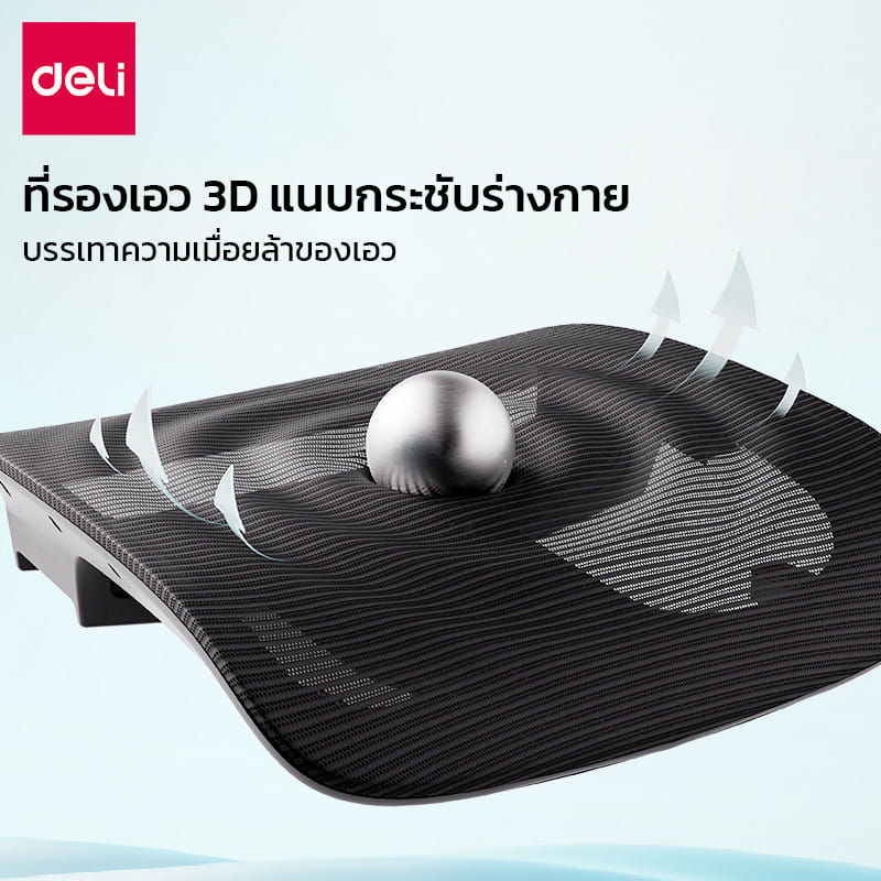 เก้าอี้สำนักงานเพื่อสุขภาพ DELI KF258-WH-01 สีขาว